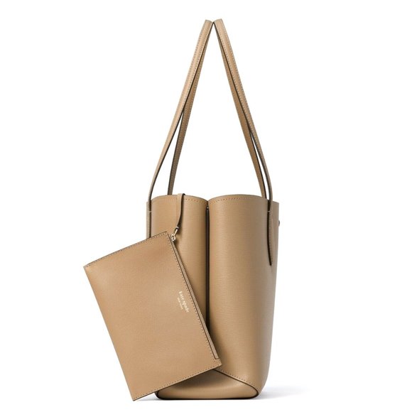 New Kate Spade All Day Large Tote Leather Timeless Taupe - Picture 5 of 5